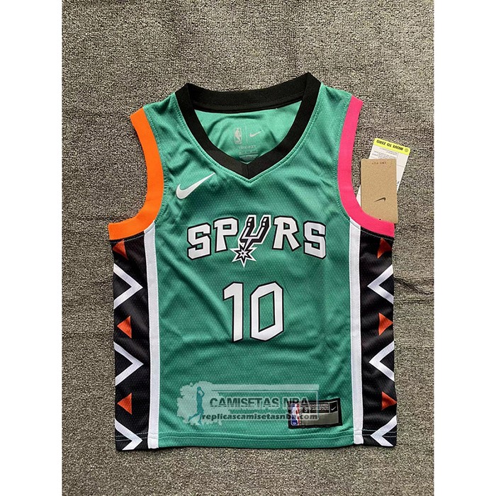 Camiseta Nino San Antonio Spurs Jeremy Sochan NO 10 Ciudad 2022-23 Verde